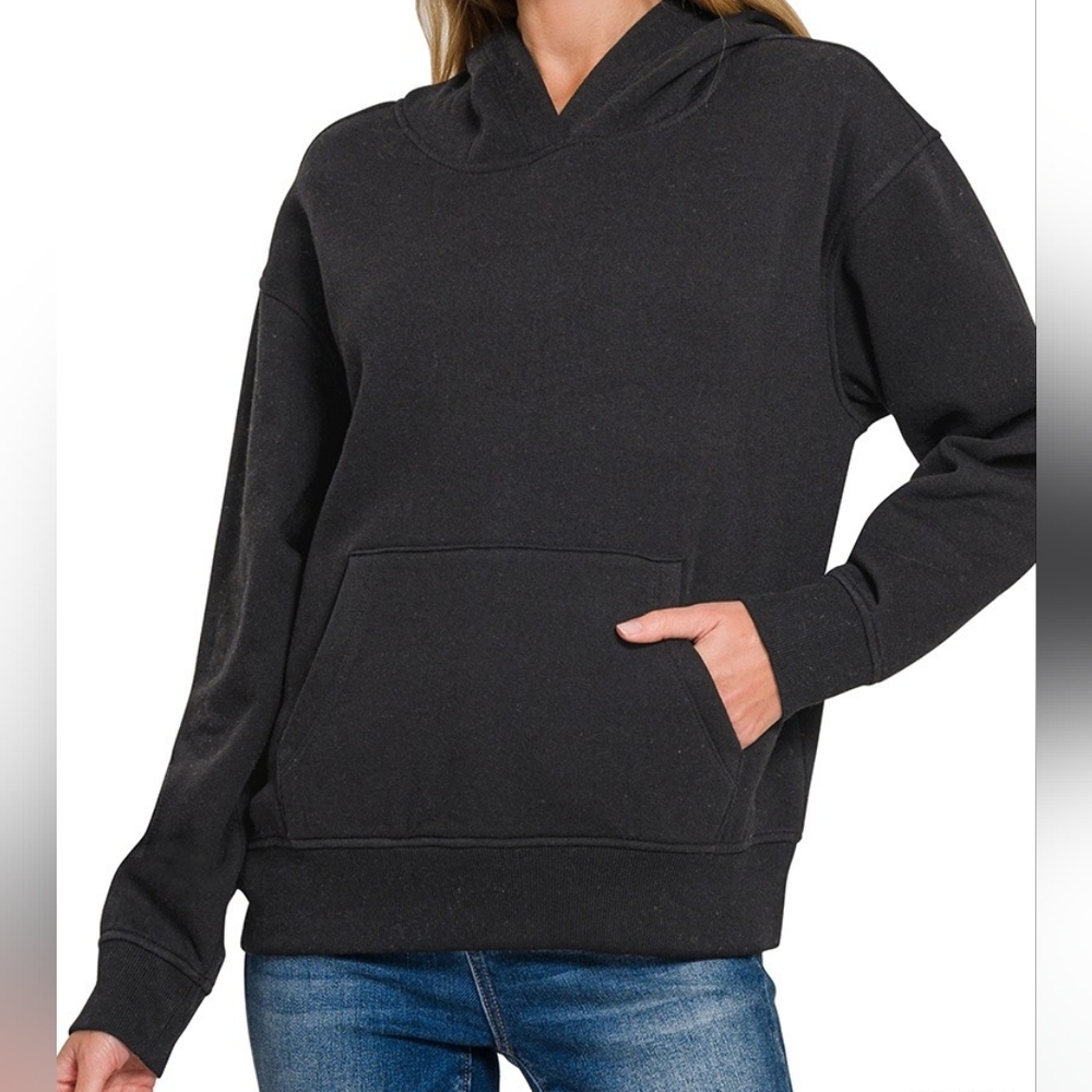 Zenana Fleece Kangaroo Pocket Hoodie